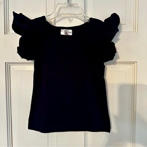 Adorable Essentials Dark Navy Ruffle Sleeve Kids Tee